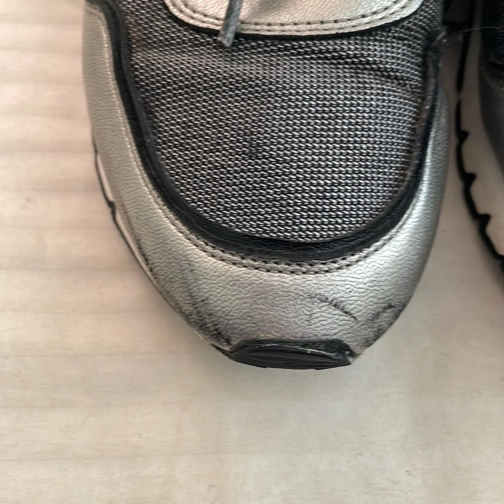 Voile Blanche leather nylon textile‎ sneakers black silver Size 37 US 7 - Picture 10 of 16